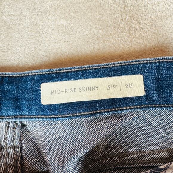 Pilcro and the Letterpress Jeans Womens 28 Dark Wash Blue Denim Mid Rise Skinny - Picture 4 of 13